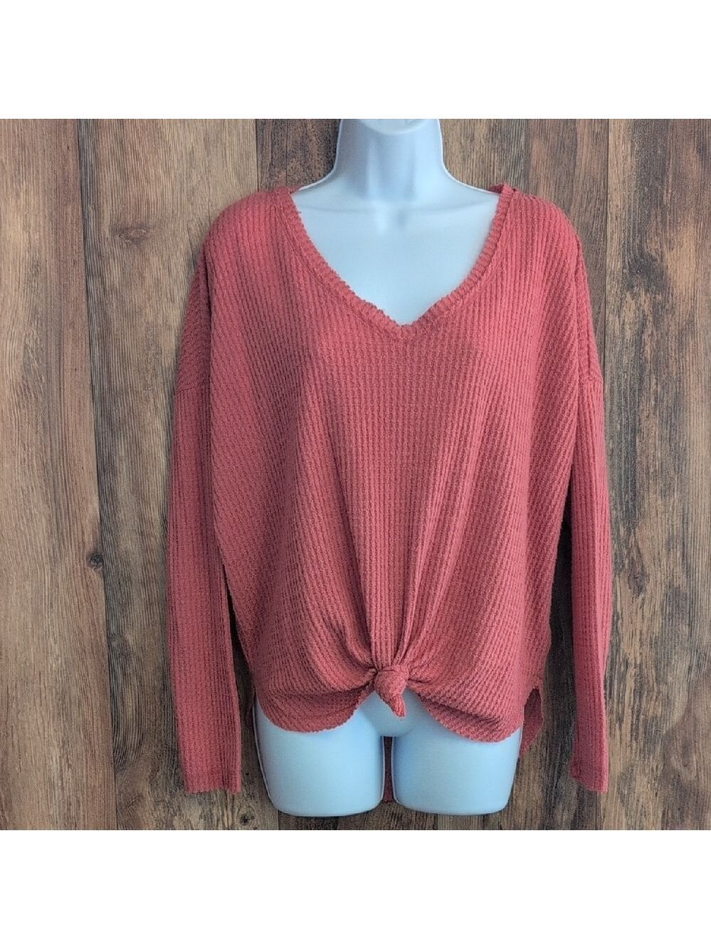 Wild Fable Soft Pink Ribbed Textured V Neck Sweater M 118JH